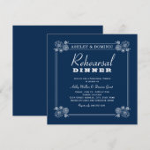 marineblauw met een bruiloft kaart (Voorkant / Achterkant)