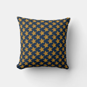 Marineblauw met gouden sterren kussen