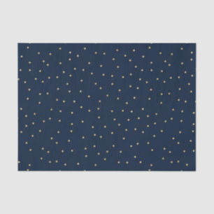 Marineblauw met gouden stippen tissuepapier