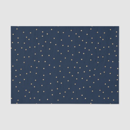 Marineblauw met gouden stippen tissuepapier (Voorkant)