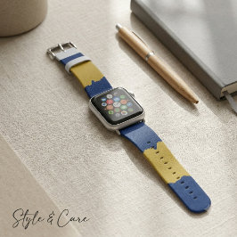 Marineblauw met metalen goud unieke stijlvolle apple horlogebandje