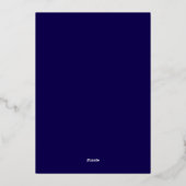 Marineblauw met vergulde sierlijst afstudeerontwer folie uitnodiging (Achterkant)