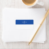 Marineblauw met wit gebied en tekst. etiket (Insitu)