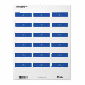 Marineblauw met wit gebied en tekst. etiket (Full Sheet)