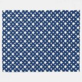 Marineblauw Met Witte Sterren Fleece Deken (Voorkant (Horizontaal))