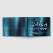 Marineblauw Metallic Wedding Guest Book Gastenboek (Volledig)
