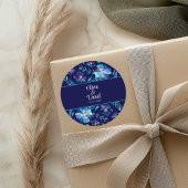 Marineblauw Mexicaans Bloemen Fiesta Bruiloft Ronde Sticker