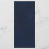 Marineblauw Minimaal Modern Elegant Bruiloft Menu (Achterkant)