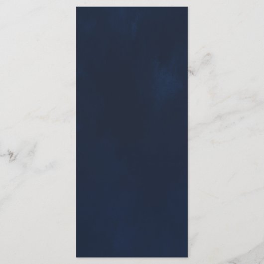 Marineblauw Minimaal Modern Elegant Bruiloft Menu (Achterkant)