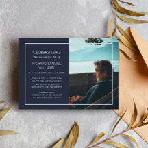 Marineblauw minimaal vierend leven | Aangepaste fo