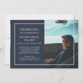 Marineblauw minimaal vierend leven | Aangepaste fo Kaart (Voorkant)