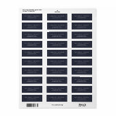 Marineblauw Minimalist Clean Border Address Label (Full Sheet)