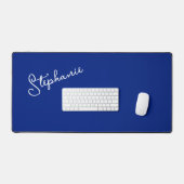 Marineblauw minimalistisch gepersonaliseerd script bureaumat (Keyboard & Muis)