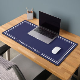 Marineblauw Minimalistisch Monogram Bureaumat