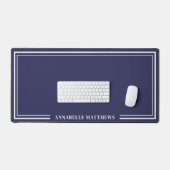 Marineblauw Minimalistisch Monogram Bureaumat (Keyboard & Muis)