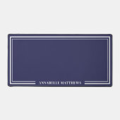 Marineblauw Minimalistisch Monogram Bureaumat (Voorkant)