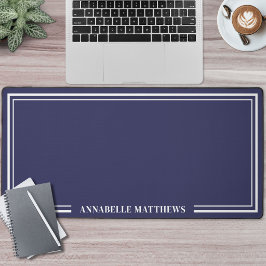 Marineblauw Minimalistisch Monogram Bureaumat
