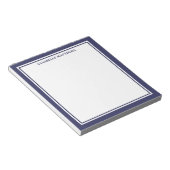 Marineblauw Minimalistisch Monogram Notitieblok (Schuin)