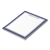 Marineblauw Minimalistisch Monogram Notitieblok (Linkerzijde)