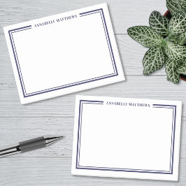 Marineblauw Minimalistisch Monogram Post-it® Notes