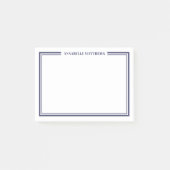 Marineblauw Minimalistisch Monogram Post-it® Notes (Voorkant)