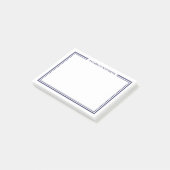 Marineblauw Minimalistisch Monogram Post-it® Notes (Schuin)