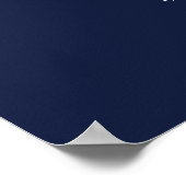 Marineblauw Minimalistisch Oefendiner Bord Poster (Hoek)