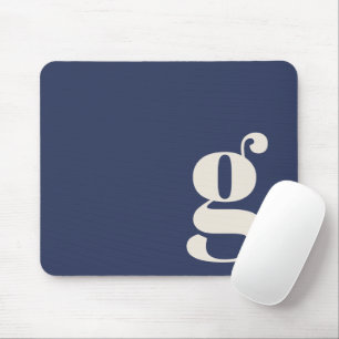 Marineblauw Minimalistisch Retro Monogram Eerste A Muismat