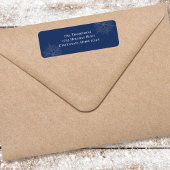 Marineblauw minimalistisch sneeuwvlok retouradres etiket