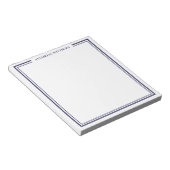 Marineblauw Minimalistische Monogram Notitieblok (Schuin)