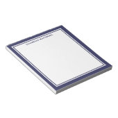 Marineblauw Minimalistische Monogram Notitieblok (Schuin)