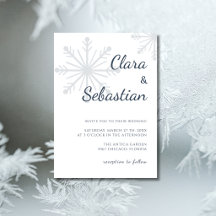 Marineblauw Minimalistische Sneeuwvlok Kerst Huwel