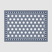 Marineblauw modern beeninlegwerk decoupagepapier