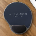 Marineblauw Modern Elegant Professioneel Classy Gel Muismat<br><div class="desc">Custom Luxury Executive Navy Blue and White Minimalist Business Mousepad (Muismat) met witlettertypografie voor de monogrammen voeg uw eigen naam en beroep of functie toe. Het Business Professional Name Bord kan worden aangepast met jouw naam en functietitel. Neem contact op met de ontwerper voor aangepaste overeenkomende items.</div>