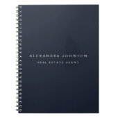 Marineblauw Modern Elegant Professioneel Classy Notitieboek (Voorkant)