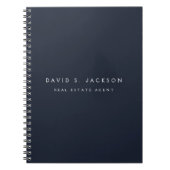 Marineblauw Modern Elegant Professioneel Classy Notitieboek (Voorkant)