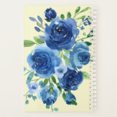 Marineblauw Modern Floral Client Bruiloft Planner (Achterkant)