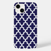 Marineblauw modern Marokkaans patroon Case-Mate iPhone Case (Achterkant)