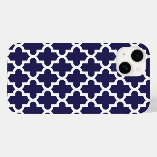 Marineblauw modern Marokkaans patroon Case-Mate iPhone Case (Achterkant (horizontaal))