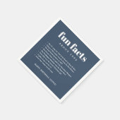 Marineblauw Modern Minimaal Leuk Feiten Verjaardag Servet (Hoek)