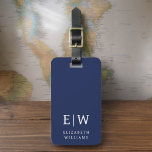 Marineblauw Modern Monogram Minimalistisch Bagagelabel<br><div class="desc">Verhoog uw reiservaring met ons Classic Elegant Modern Minimalist Monogram Bagagelabel. Dit zorgvuldig ontworpen accessoire combineert naadloos tijdloze elegantie met hedendaags minimalisme, waardoor uw bagage opvalt met verfijning. Dit bagagelabel, dat met precisie en oog voor detail is vervaardigd, is meer dan alleen een praktisch item; het is een gepersonaliseerde uiting...</div>