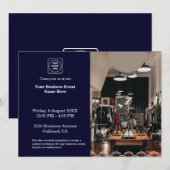 Marineblauw Modern | Professionele Zakelijke Evene Kaart (Voorkant / Achterkant)