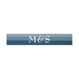 Marineblauw Modern Schrift Huwelijk Uitnodigingen Wikkel