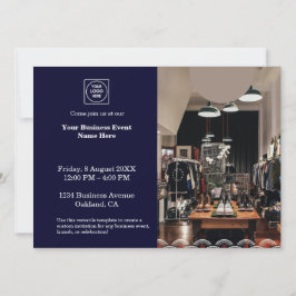 Marineblauw Modern | Zakelijk Evenement Kaart