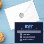 Marineblauw Moderne Bar Mitzvah RSVP