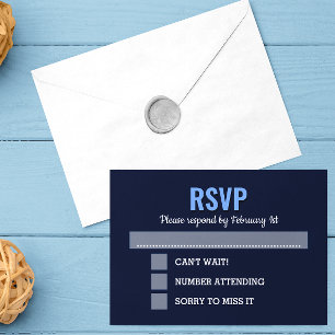 Marineblauw Moderne Bar Mitzvah RSVP