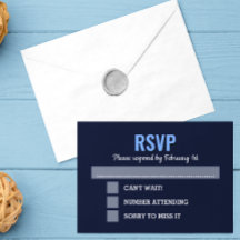 Marineblauw Moderne Bar Mitzvah RSVP