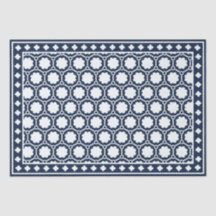Marineblauw Moderne Been Intarsia Decoupage Papier