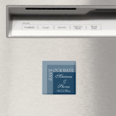 Marineblauw Moderne Chic Trouwen Magneet (Insitu (Vaatwasser))