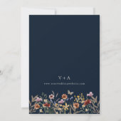 Marineblauw Moderne Foto Boho Save The Date (Achterkant)